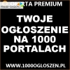 Dodamy 1000 OGŁOSZEŃ - ZOBACZ OFERTĘ